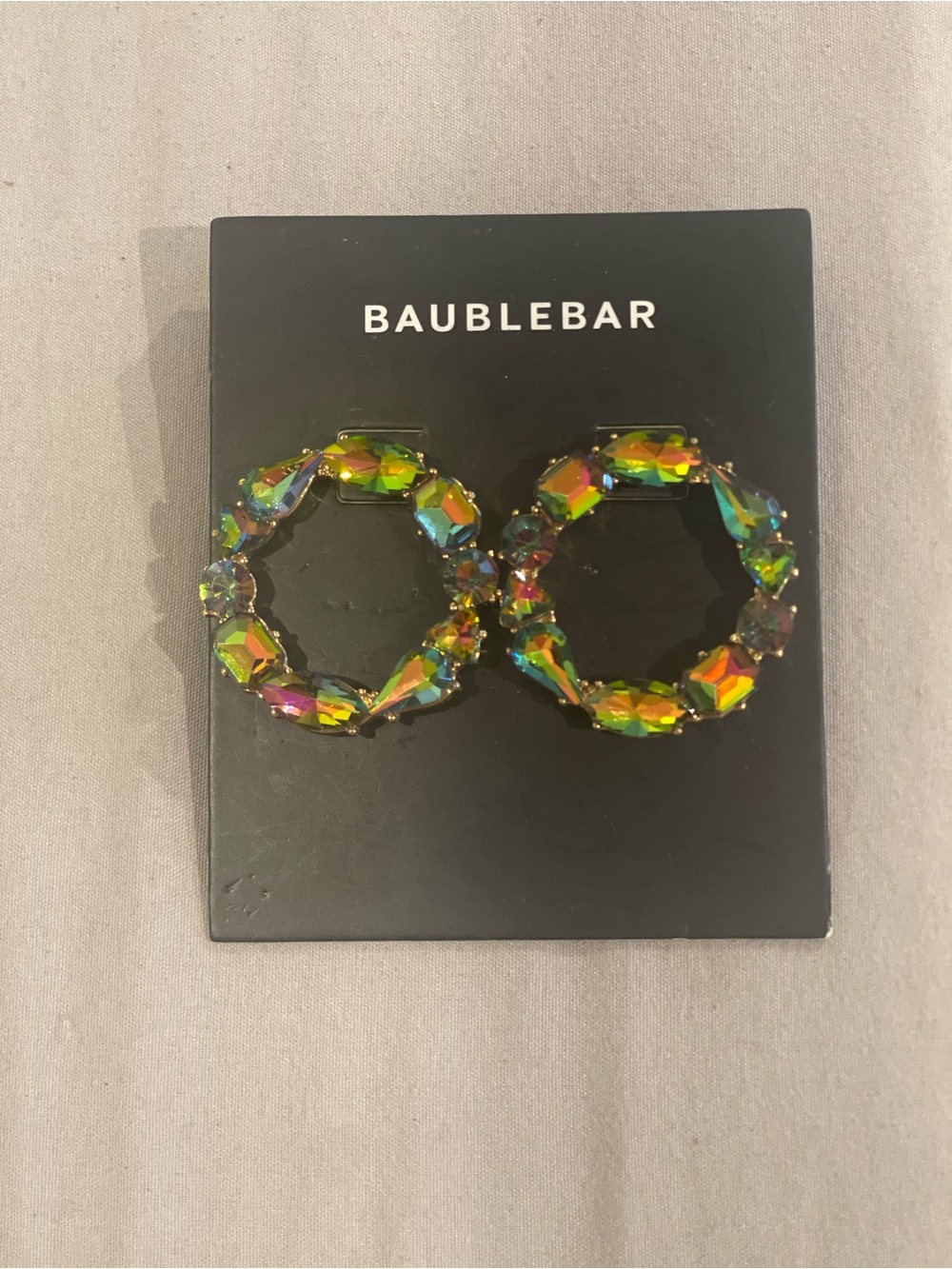 BaubleBar Aurora Crystal Hoop Earrings - Multicolor Iridescent